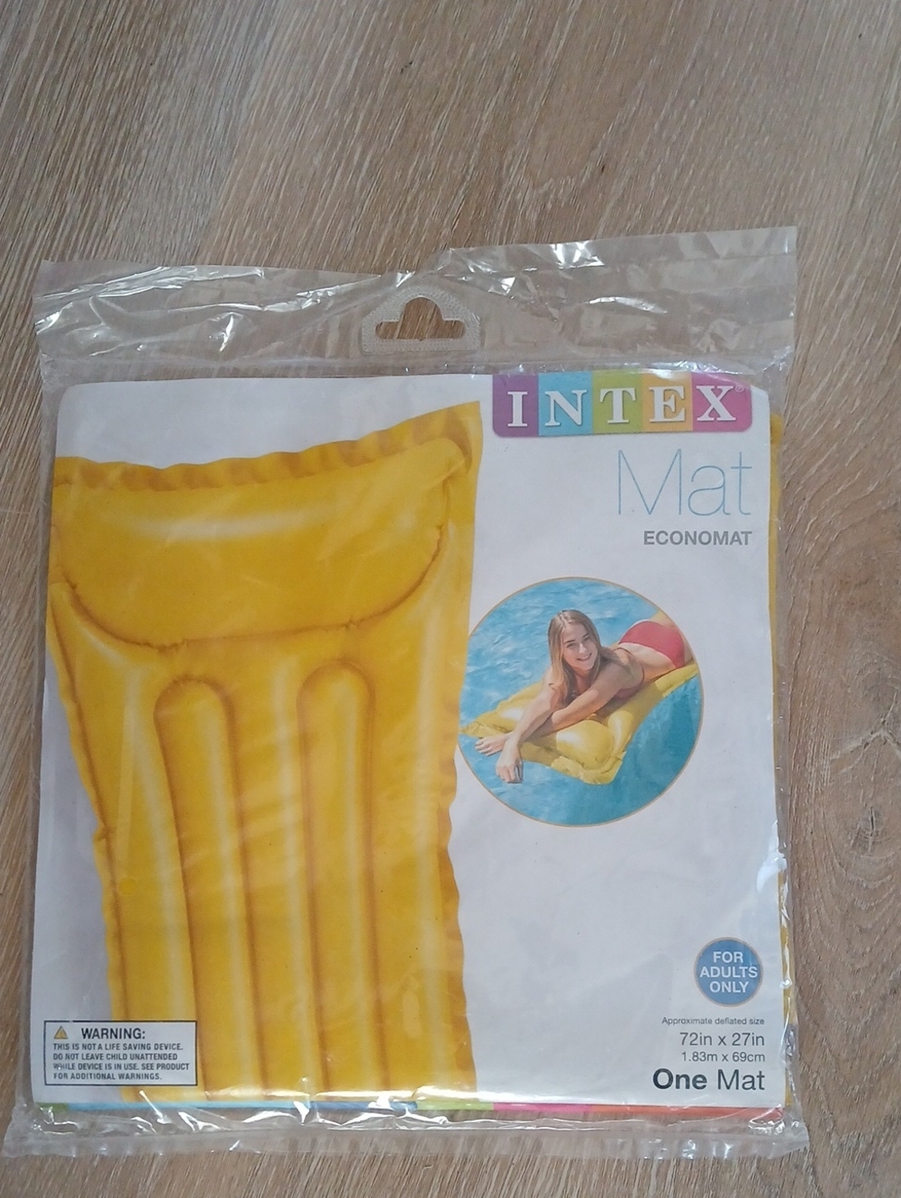 Intex Economat Pool Float Floating Mat Yellow 72 x 27 Swimming Summer Vinyl New